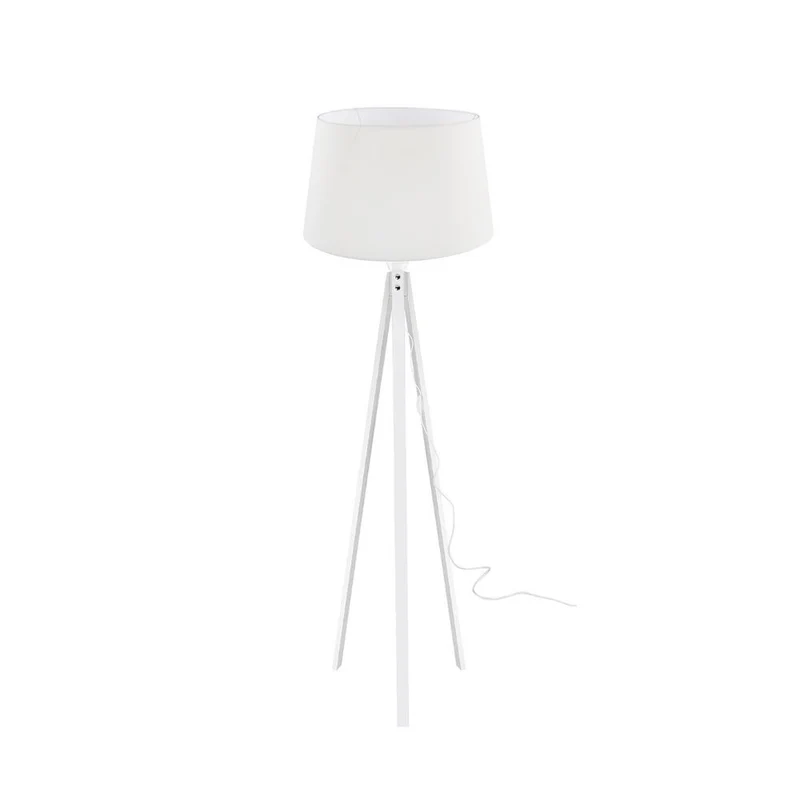 Lampada da terra con treppiede bianco e paralume Tripod bianco - DECOBI2736