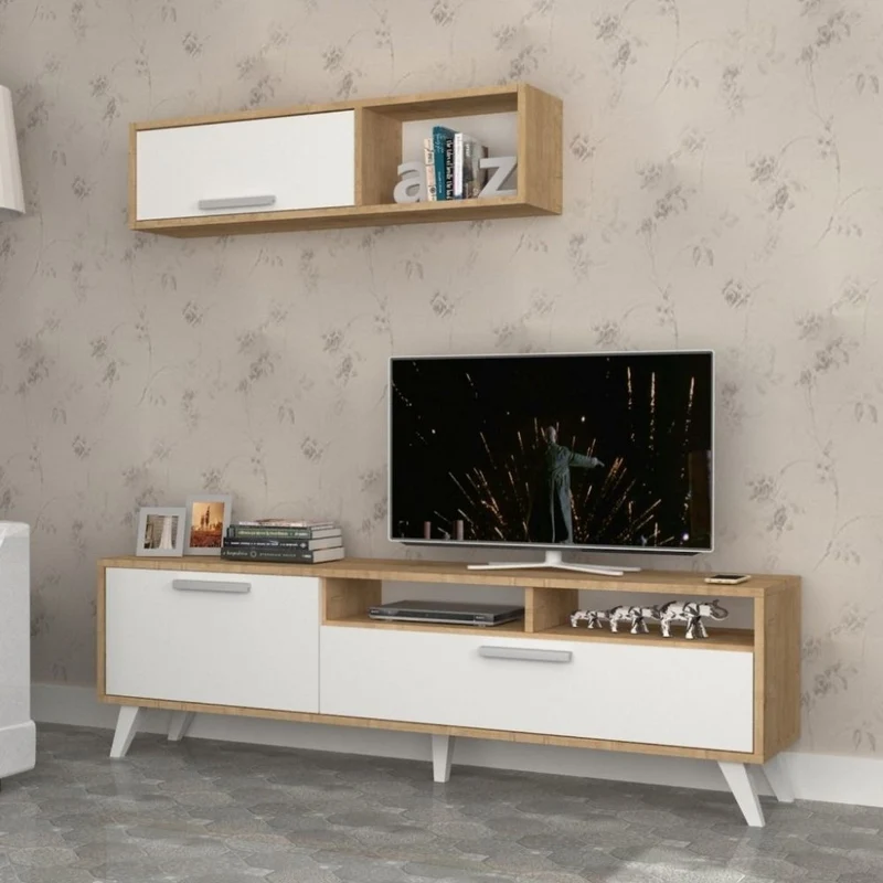 Mobile Porta tv 180cm colore rovere e bianco - Slim D2306TV180M109