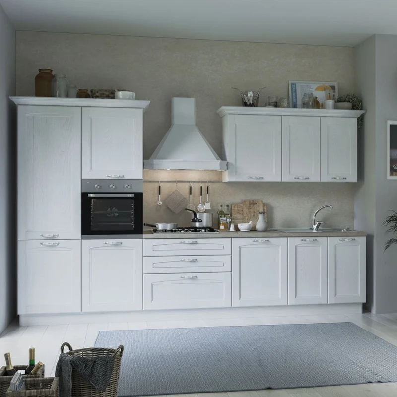 Cucina completa colore bianca con top ceramica 360 cm sinistra - Sara Alma