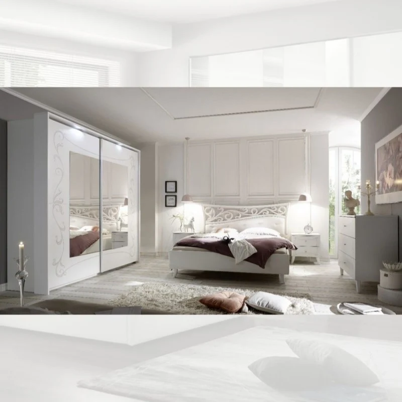 Camera da letto completa colore bianco opaco - Ararat