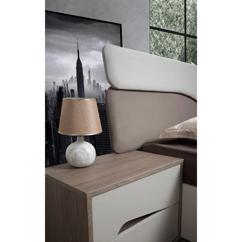 Camera da letto completa con letto contenitore colore cashmere e olmo - Lunar