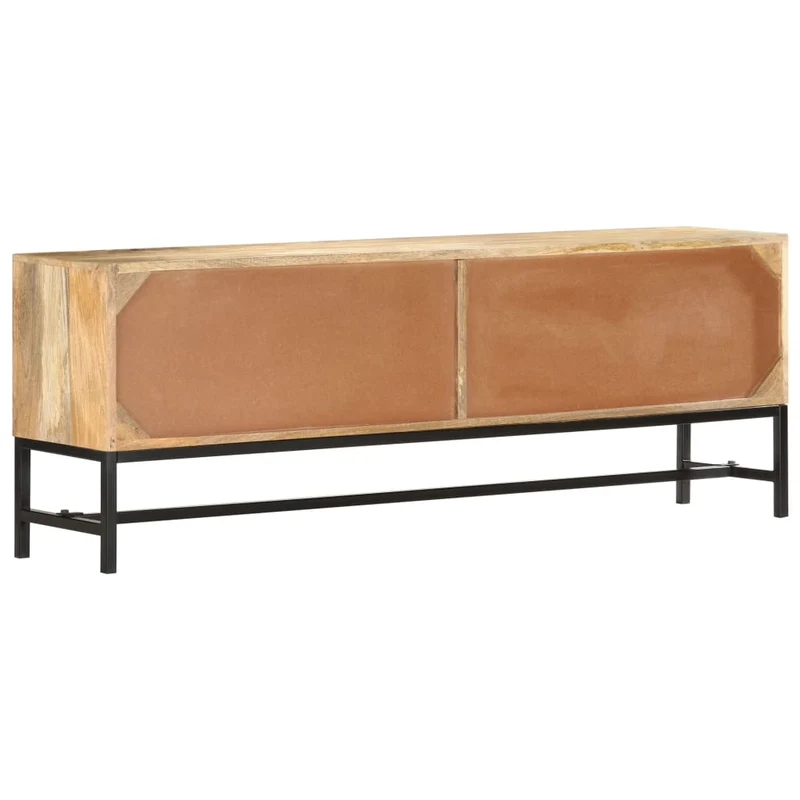 Meuble TV multimédia étagère télévision buffet téléviseur salle à manger salon chambre 140 x 30 x 50 cm bois massif de manguier brun 02_0025918