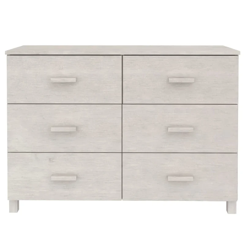 Buffet bahut commode armoire meuble de rangement organisateur cuisine salle de séjour salon 113 x 40 x 80 cm bois massif de pin blanc 02_0035771