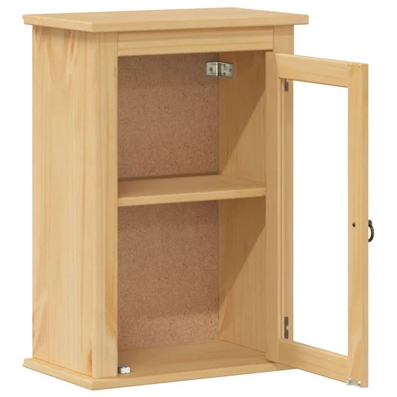 Armoire murale de salle de bain rustique pratique 45 x 27 x 64,5 cm en bois de pin massif miel 02_0057601