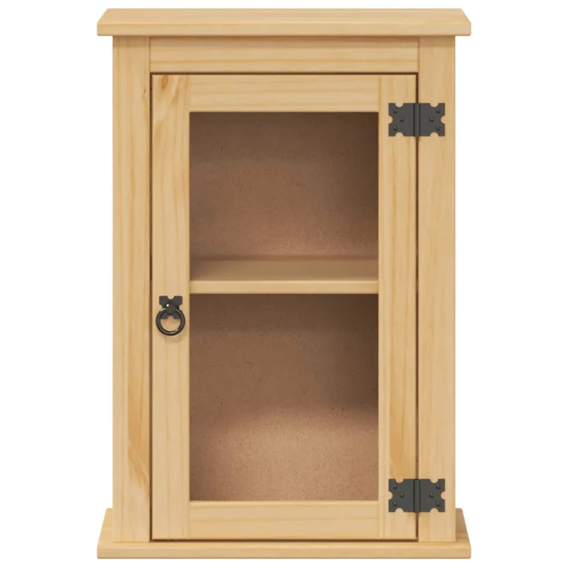 Armoire murale de salle de bain rustique pratique 45 x 27 x 64,5 cm en bois de pin massif miel 02_0057601