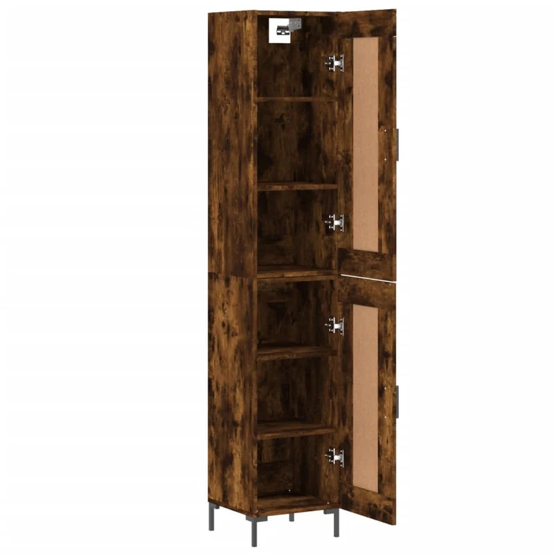 Buffet bahut commode armoire meuble de rangement organisateur cuisine salle de séjour salon haut 34,5 x 34 x 180 cm bois d'ingénierie marron 02_0033229