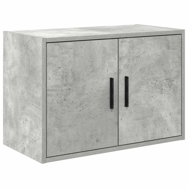 Lot de 2 armoires de garage fonctionnelles avec surface de travail 60 x 51 x 85 cm en bois d'ingénierie gris béton 02_0055795