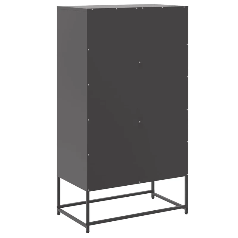 Buffet bahut commode armoire meuble de rangement organisateur cuisine salle de séjour salon haut 68,5 x 38,5 x 123,5 cm acier noir 02_0034958