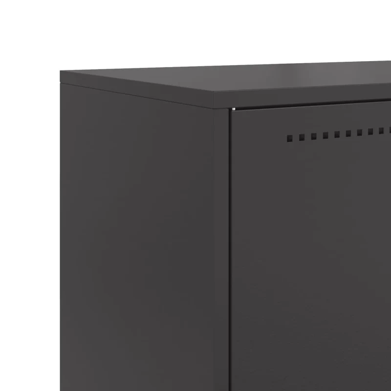 Buffet bahut commode armoire meuble de rangement organisateur cuisine salle de séjour salon haut 68,5 x 38,5 x 123,5 cm acier noir 02_0034958