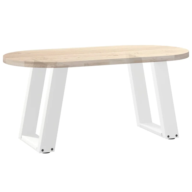Lot de 2 pieds de table basse en U design moderne 38 x 42-43 cm avec niveleurs ajustables en acier blanc 02_0057045