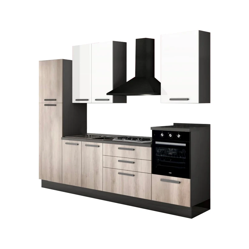 Cucina completa 300x216H cm colori antracite bianco e gordon - Petrol