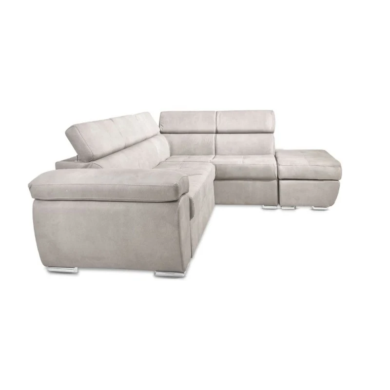 Divano letto angolare con penisola destra colore grigio chiaro 260 cm - Fiona