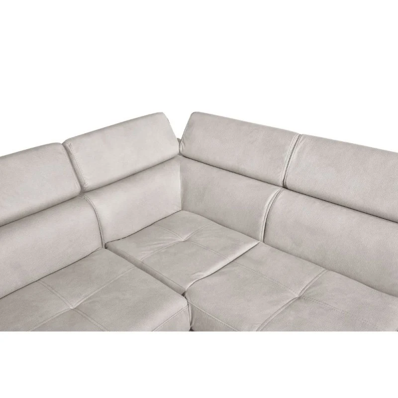 Divano letto angolare con penisola destra colore grigio chiaro 260 cm - Fiona