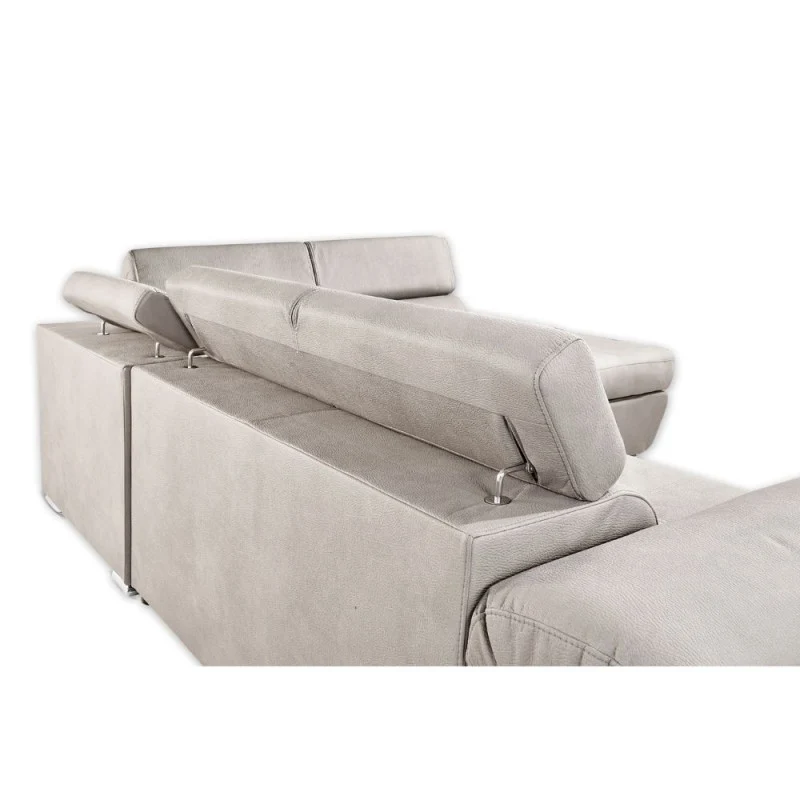 Divano letto angolare con penisola destra colore grigio chiaro 260 cm - Fiona