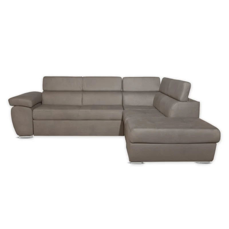 Divano letto angolare con penisola destra colore grigio elephant - Fiona
