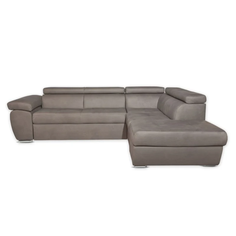 Divano letto angolare con penisola destra colore grigio elephant - Fiona