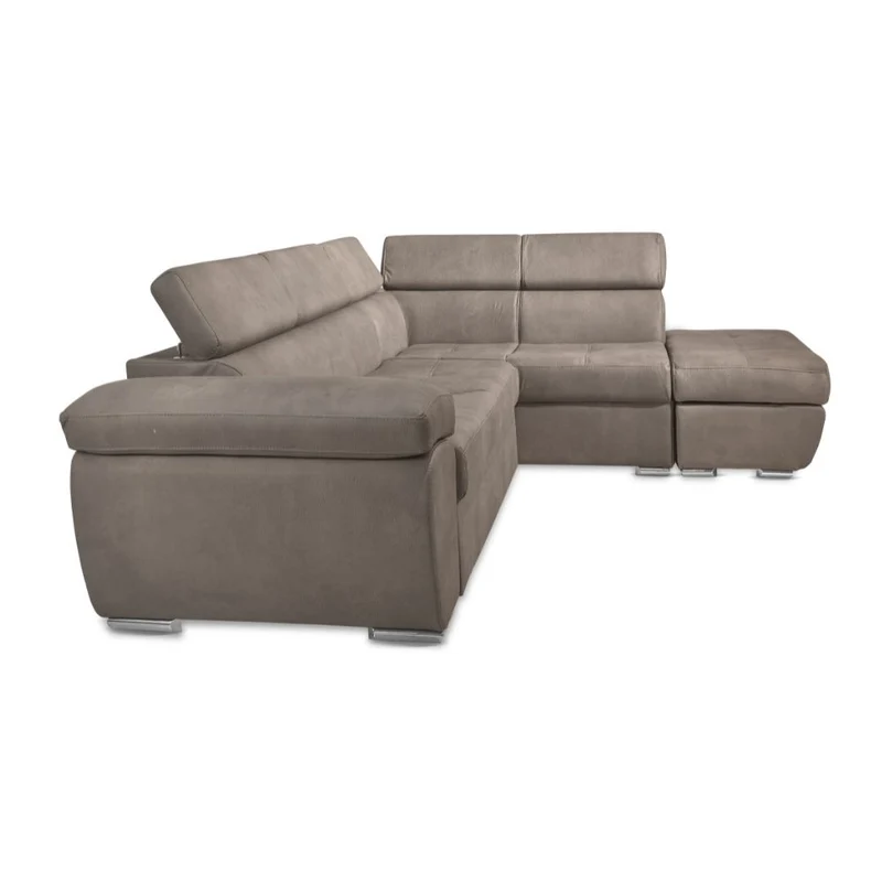 Divano letto angolare con penisola destra colore grigio elephant - Fiona