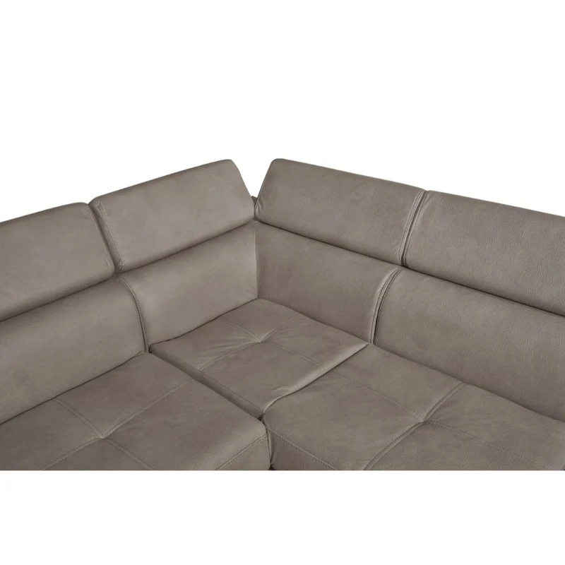 Divano letto angolare con penisola destra colore grigio elephant - Fiona