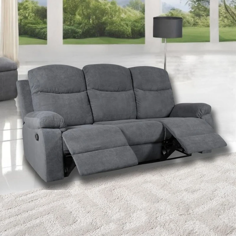 Divano 3 posti reclinabile colore grigio Twist 20 - Chicago
