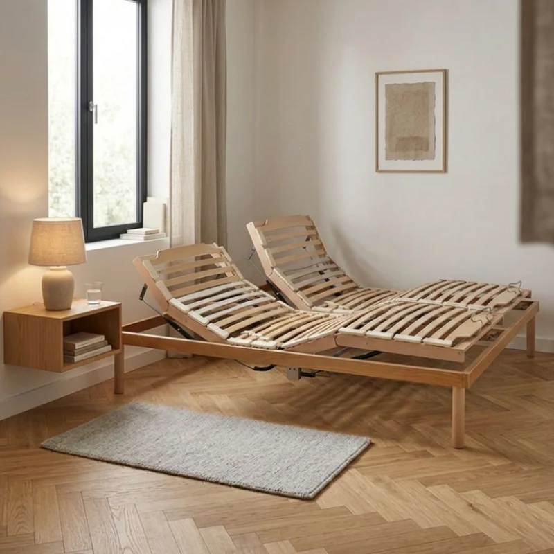 Rete matrimoniale elettrica in legno Master