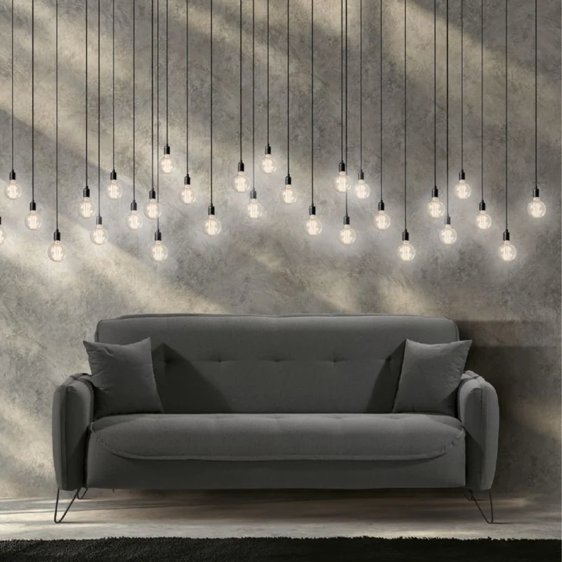 Divano 3 posti rivestimento in tessuto colore grigio - Crown