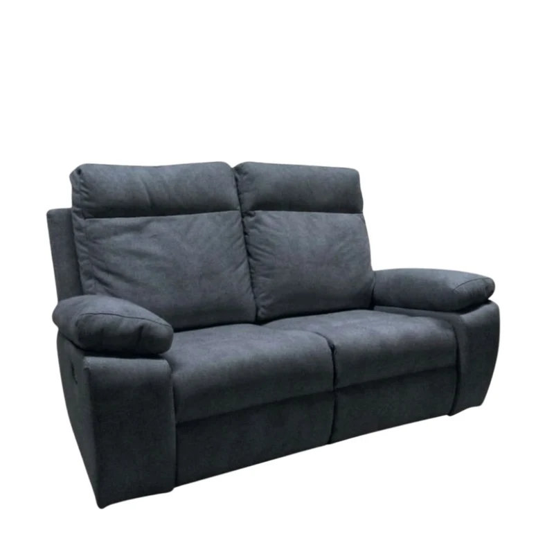 Divano 2 posti con 2 recliner manuali colore grigio - Milano