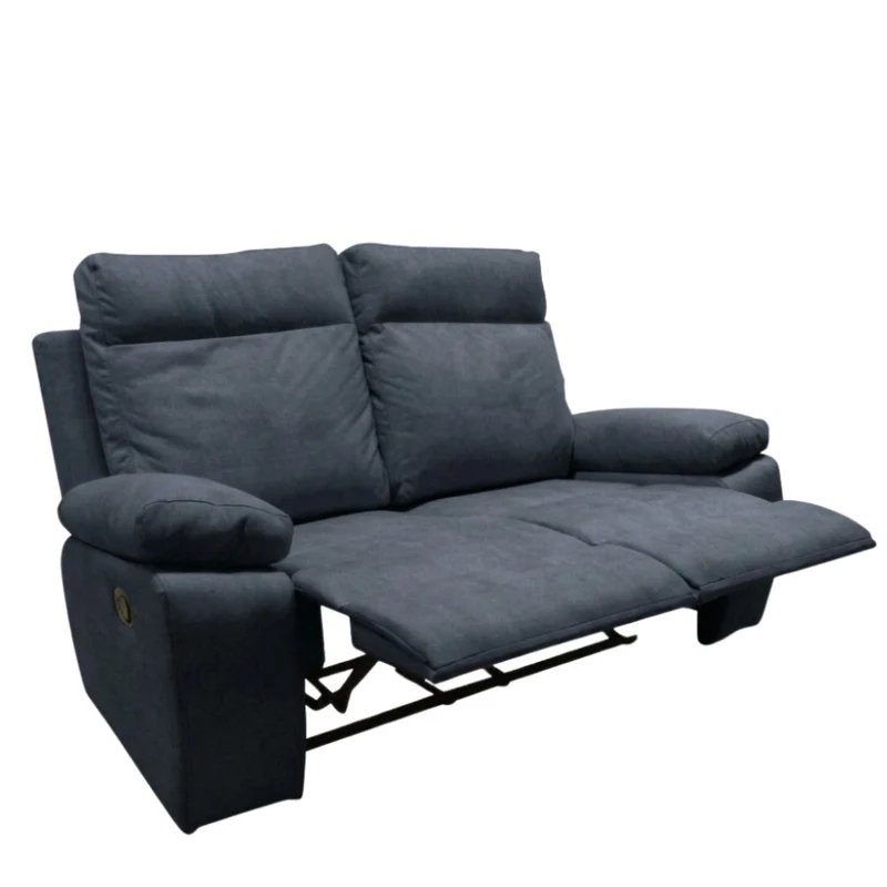 Divano 2 posti con 2 recliner manuali colore grigio - Milano