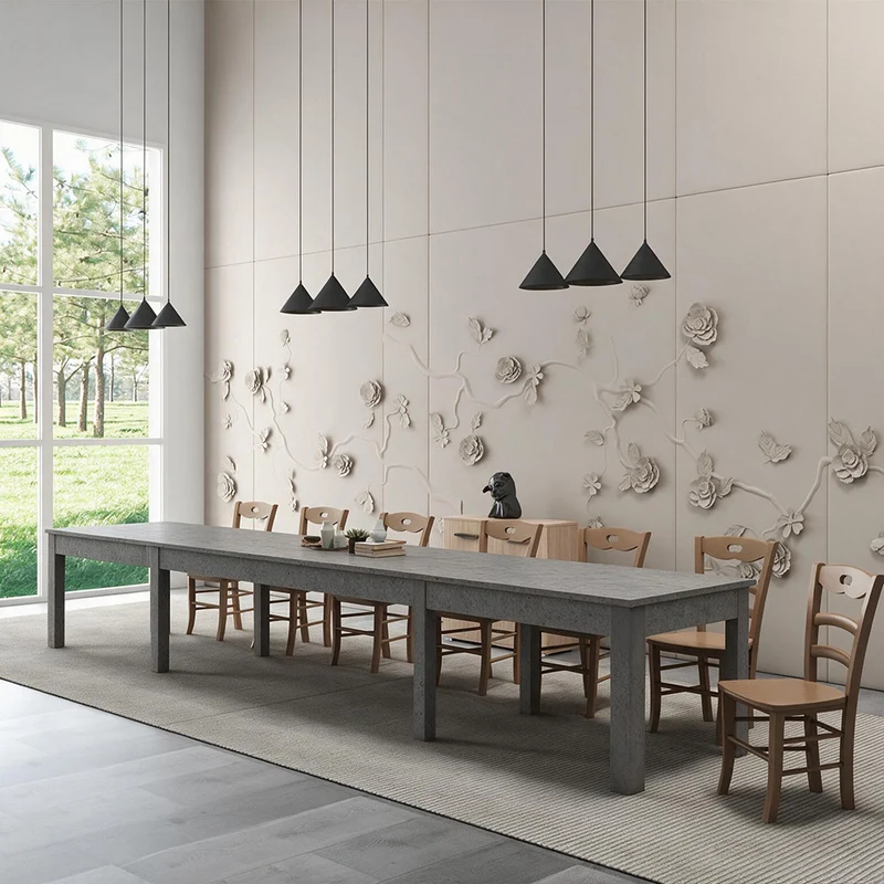 Tavolo allungabile a 320 cm colore cemento 160x90 cm - Super4