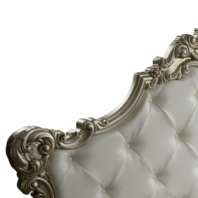 Letto matrimoniale con contenitore e testiera capitonnè colore bianco - Savoia