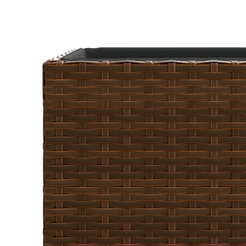 Jardinière bac lit surélevé plantes fleurs terrasse jardin 40 x 40 x 80 cm résine tressée marron 02_0037587
