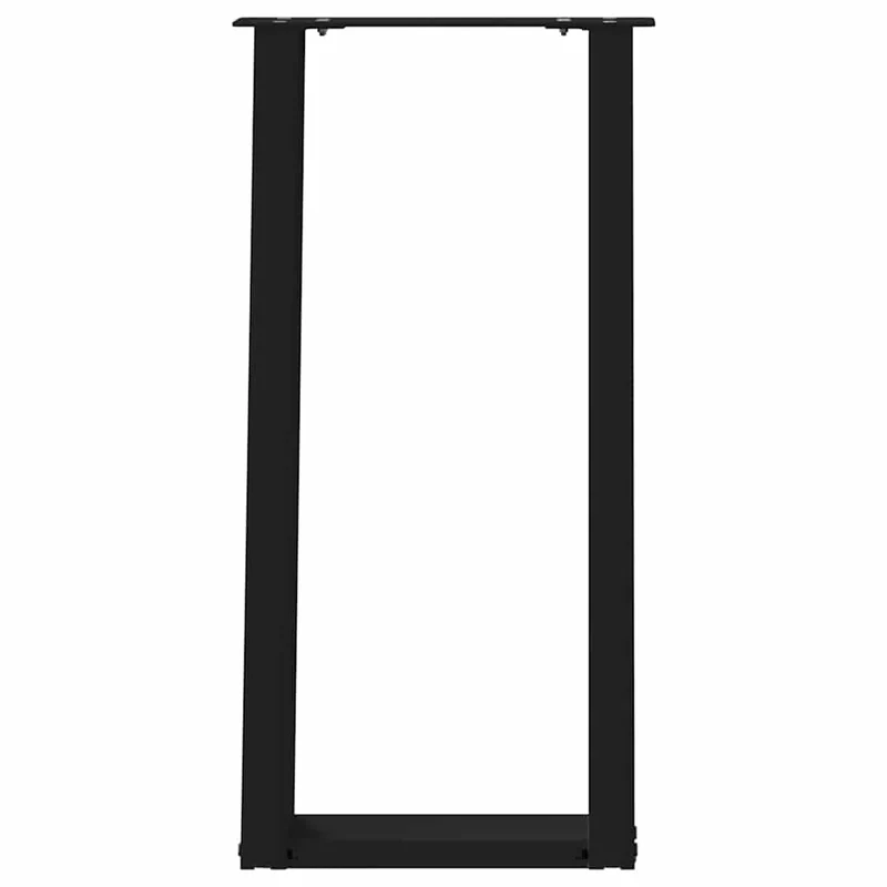 Lot de 2 pieds de table console en U inclinés 38 x 72 cm stables modernes en acier noir 02_0057062