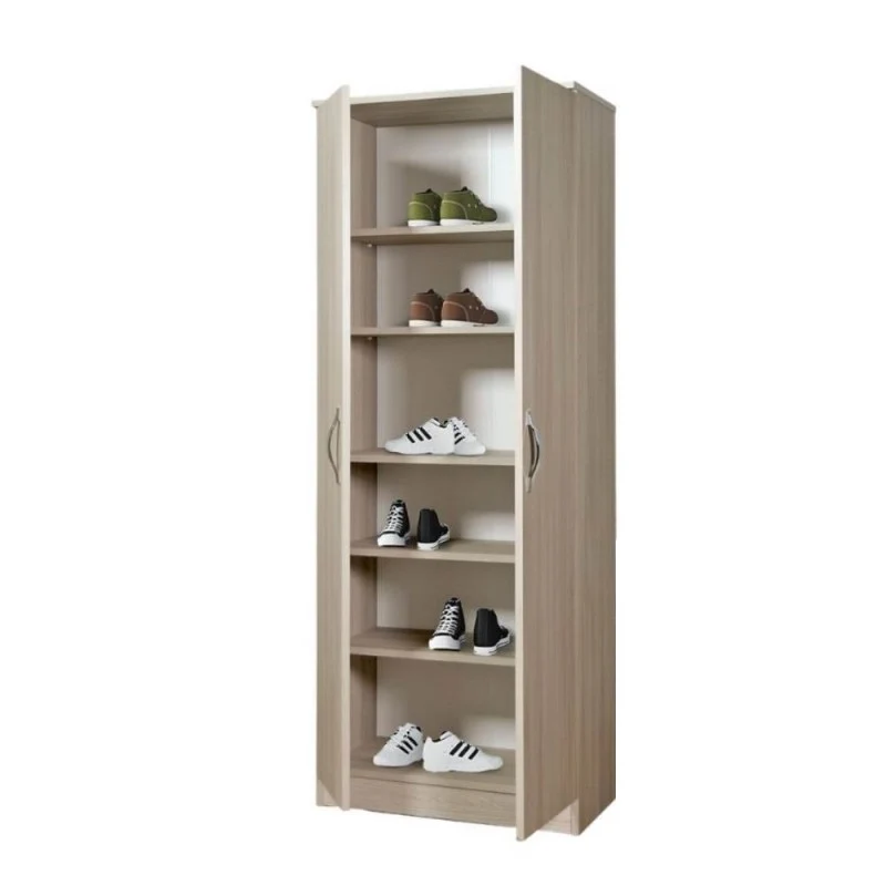 Scarpiera armadio con 2 ante e 5 ripiani colore olmo 71x182H cm - Gabriella