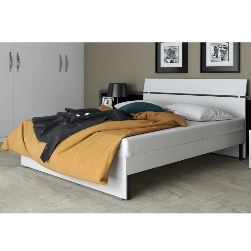 Letto una piazza e mezza colore bianco frassinato 131x200 cm