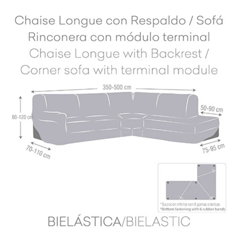 Copridivano angolare 350-500 cm destro colore beige - Jaz