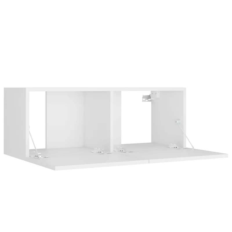 Ensemble de meubles armoire buffet TV télévision salon chambre séjour 4 pièces bois d'ingénierie blanc 02_0024686