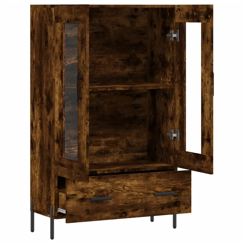 Buffet bahut commode armoire meuble de rangement organisateur cuisine salle de séjour salon haut 69,5 x 31 x 115 cm bois d'ingénierie marron 02_0033399