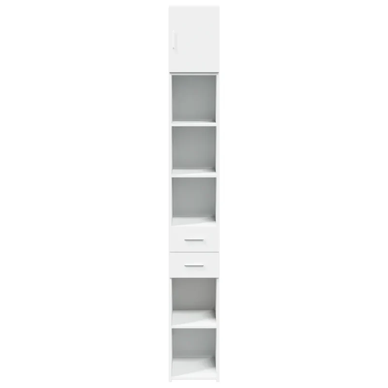 Armoire de rangement mince économique espace vertical 30 x 42,5 x 225 cm en bois d'ingénierie blanc 02_0055552