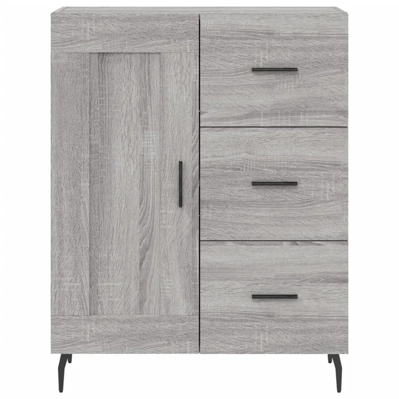 Buffet bahut commode armoire meuble de rangement organisateur cuisine salle de séjour salon haut sonoma 69,5 x 34 x 180 cm bois d'ingénierie gris 02_0035620