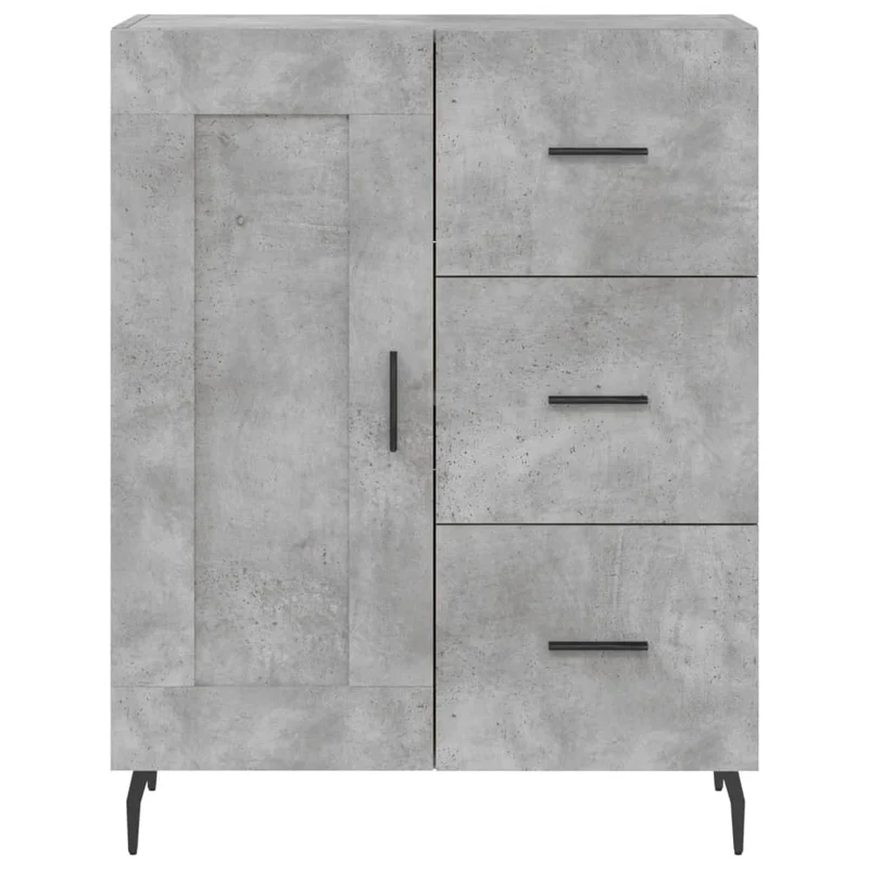 Buffet bahut commode armoire meuble de rangement organisateur cuisine salle de séjour salon haut 69,5 x 34 x 180 cm bois d'ingénierie gris 02_0034677