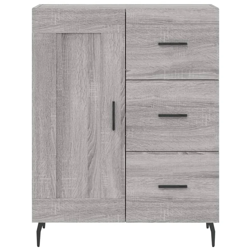 Buffet bahut commode armoire meuble de rangement organisateur cuisine salle de séjour salon haut sonoma 69,5 x 34 x 180 cm bois d'ingénierie gris 02_0035414