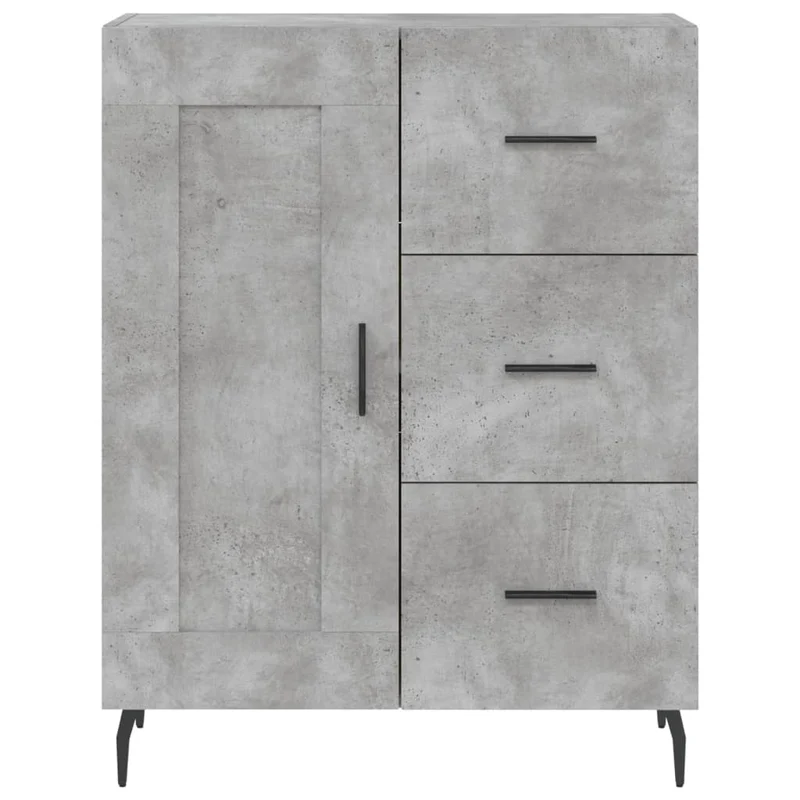 Buffet bahut commode armoire meuble de rangement organisateur cuisine salle de séjour salon haut 69,5 x 34 x 180 cm bois d'ingénierie gris 02_0034531