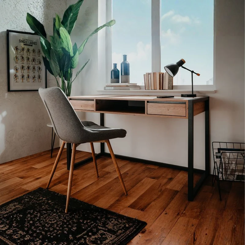 Scrivania 120x75H cm colore quercia e antracite - Denver 30