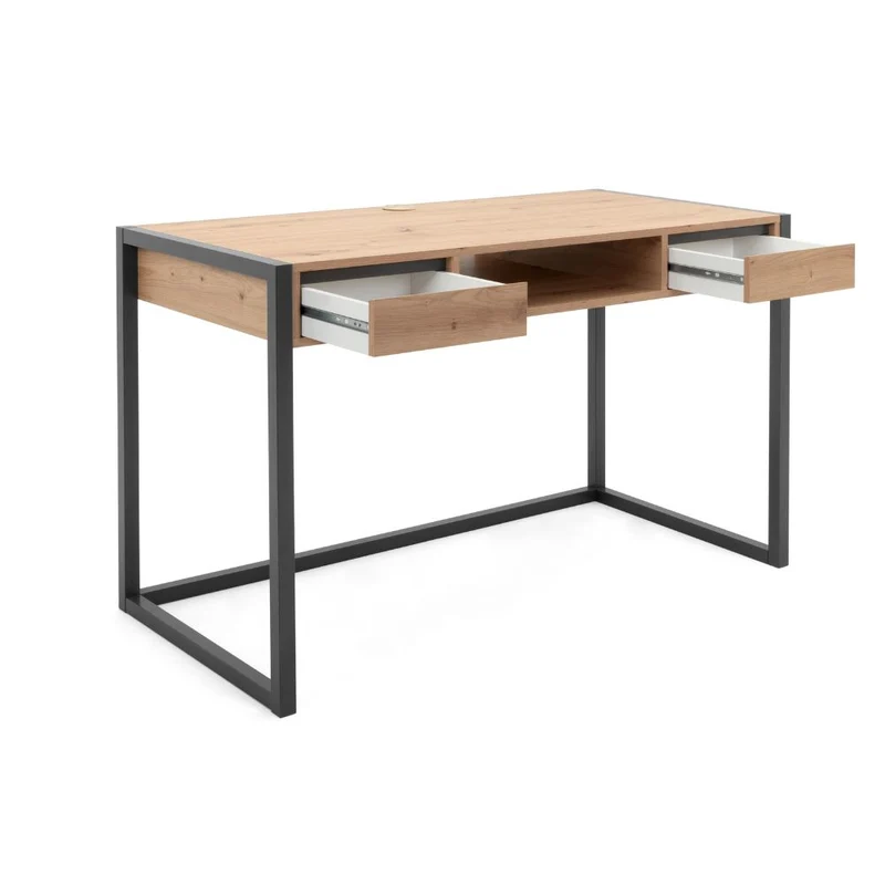 Scrivania 120x75H cm colore quercia e antracite - Denver 30