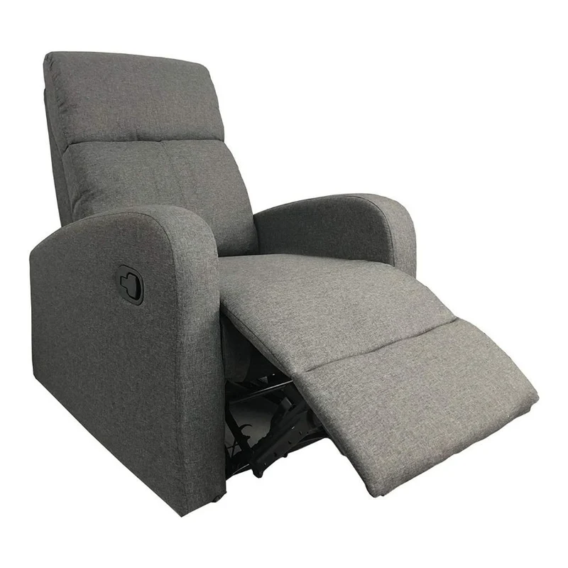 Poltrona relax manuale rivestimento tessuto colore grigio - Giada