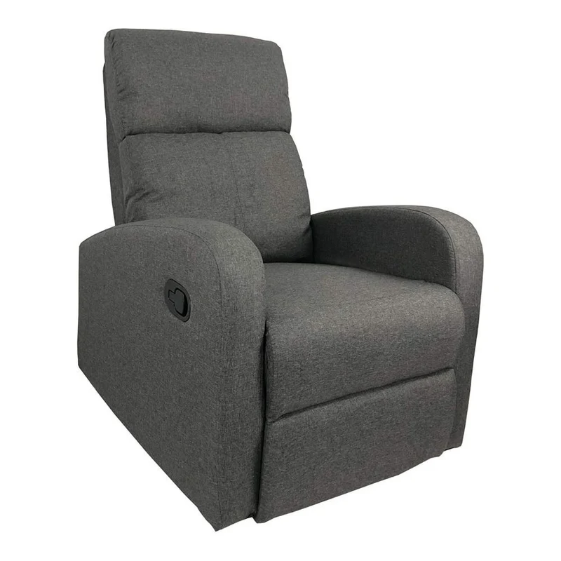 Poltrona relax manuale rivestimento tessuto colore grigio - Giada