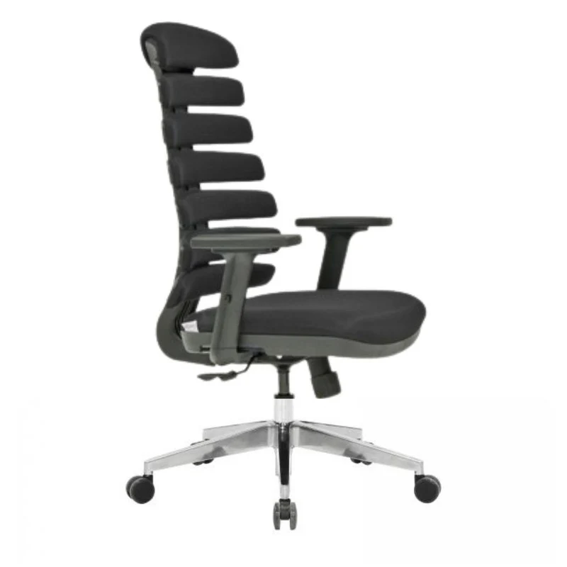 Poltrona ufficio con braccioli e base cromata colore nera - Spring