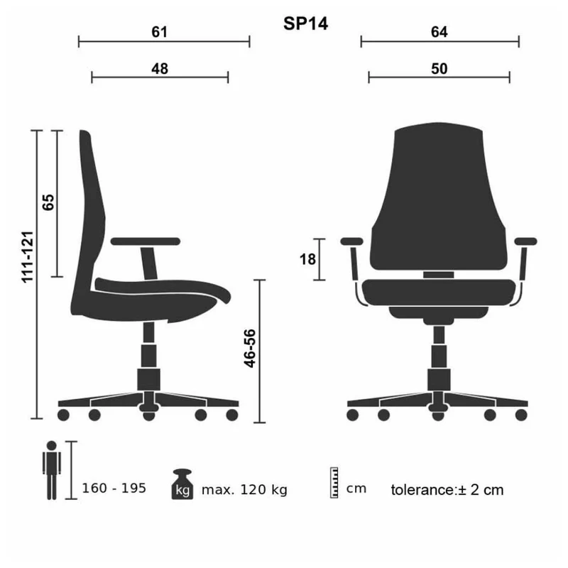 Poltrona ufficio con braccioli e base cromata colore nera - Spring