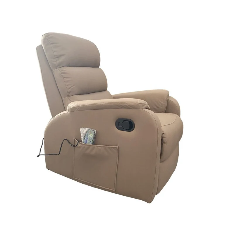 Poltrona relax manuale con 8 punti di massaggio colore taupè - Futura