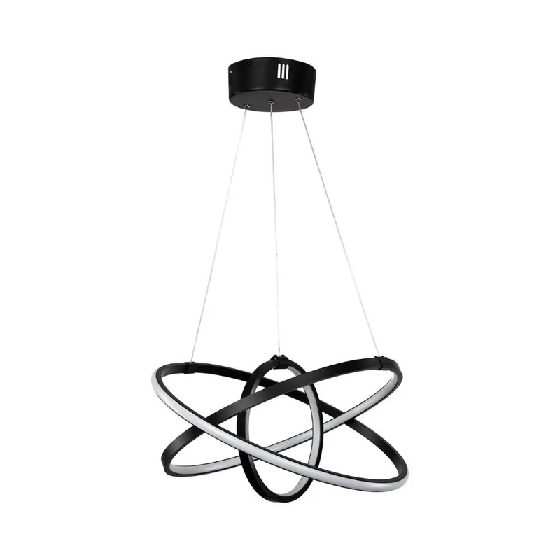 Lampada a sospensione con tre cerchi Led colore nero - Costana
