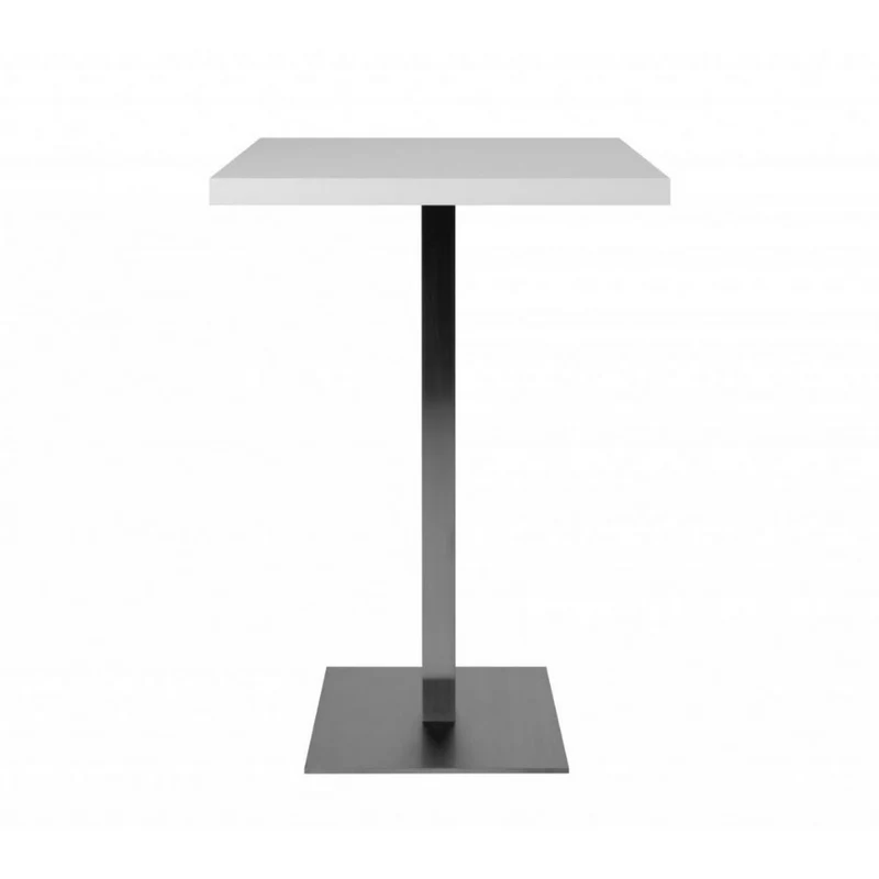 Tavolo alto Quadrato 70x70 cm piano colore bianco e base cromo